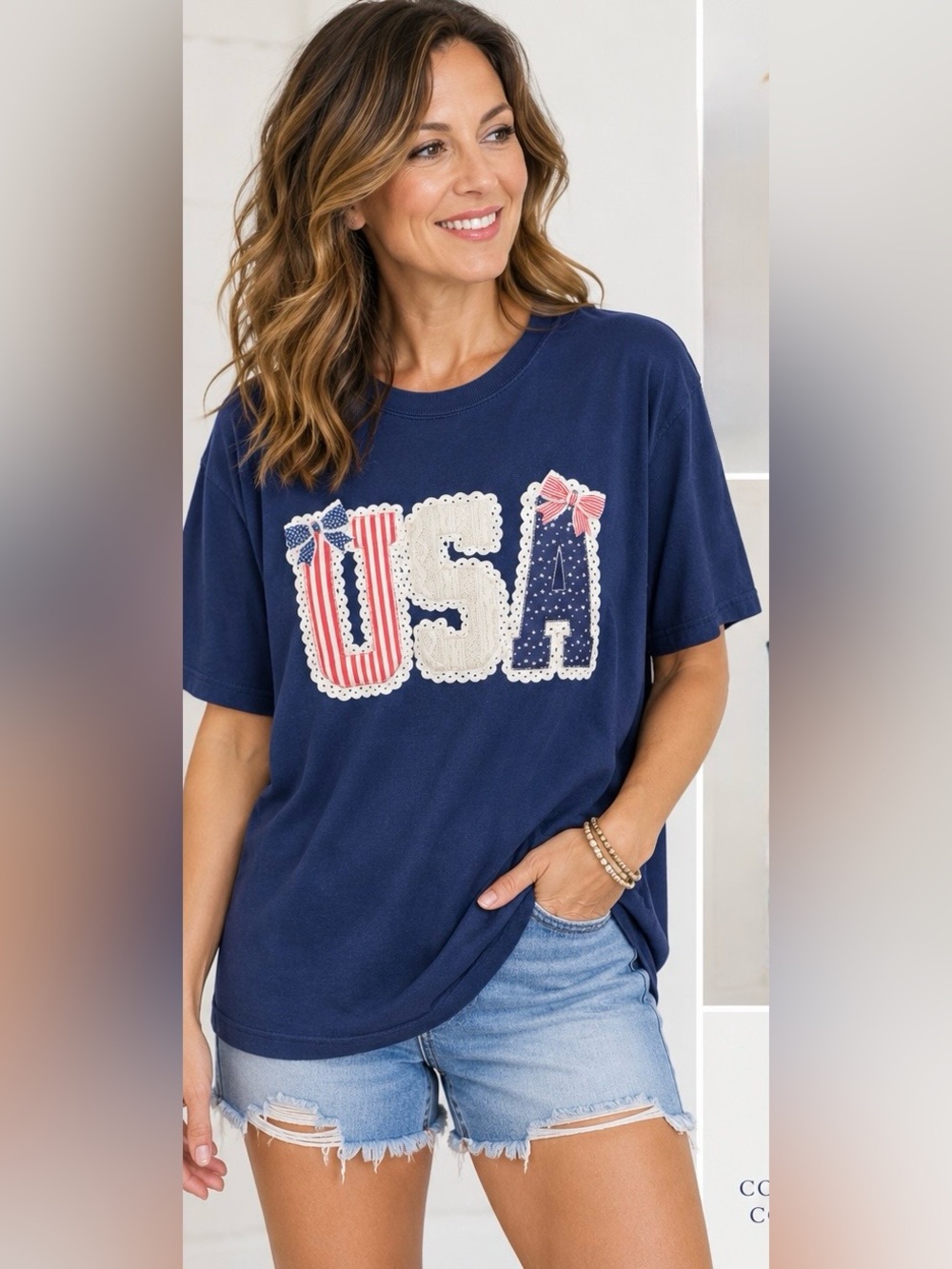 Comfort Colors Navy USA Short Sleeve Graphic Tee XL